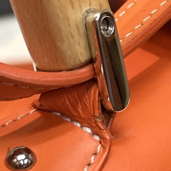 Goyard Mini Orange Structured Saigon Top Handle Bag Coated Canvas w/Leather - Picture 14 of 16